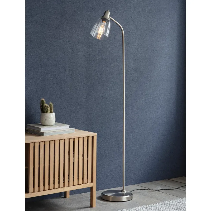 Energy Efficient Hoxton Dome Floor Lamp Satin Nickel