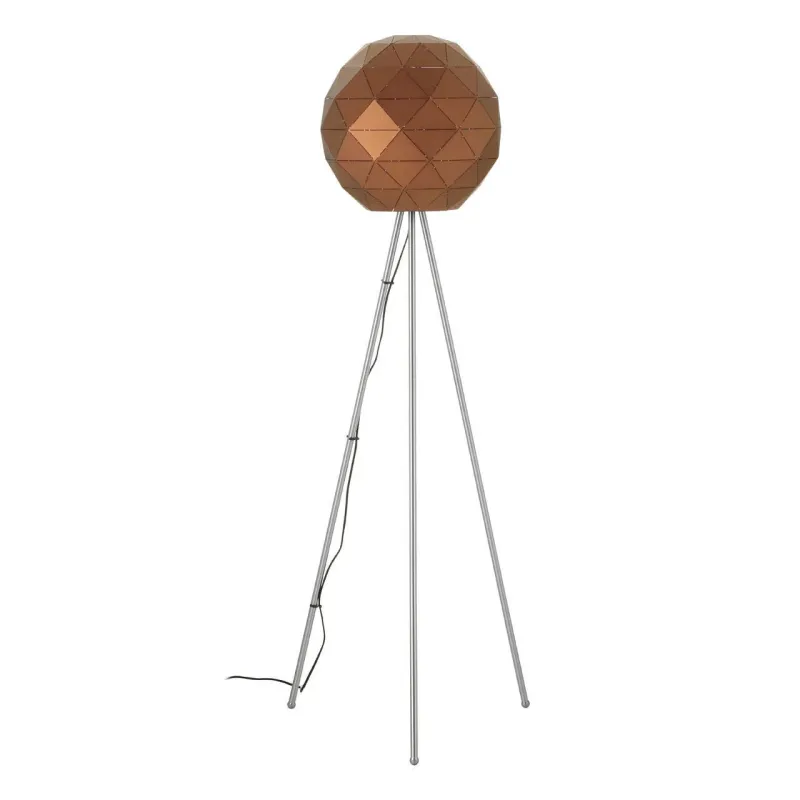Prisma Coffee Finish Floor Lamp – Geometric Metal Shade Tripod Base