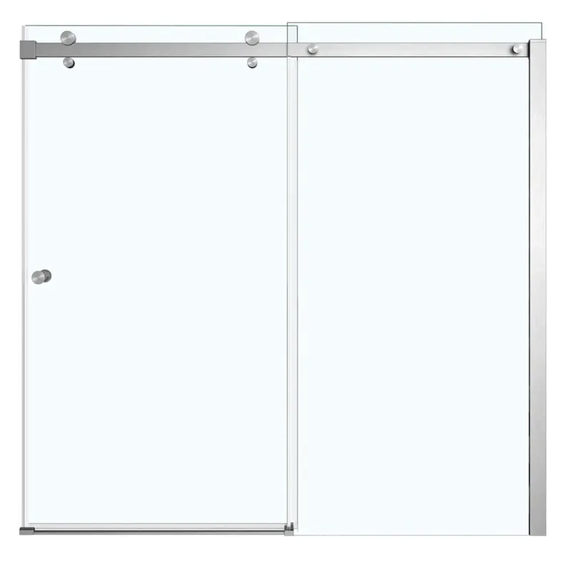 Luminescence 56 ½-59 x 55 ½-57 ½ . 6 mm Sliding Tub Door Alcove Installation Distinct glass Brushed Nickel