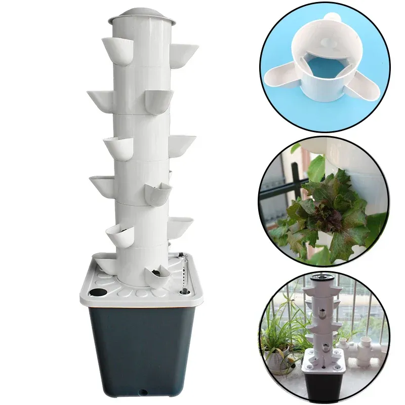 DIY Balcony Hydroponic Growing System Separable PP Colonization Cups Home Garden Farm Greenhouse Vertical Tower Planters L...