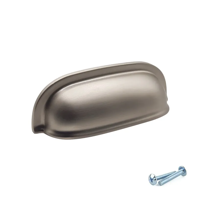 M4TEC 77mm Brushed Nickel Cup Handle - Today's Zinc Kitchen Cabinet & Drawer Pull (VG6 Series)