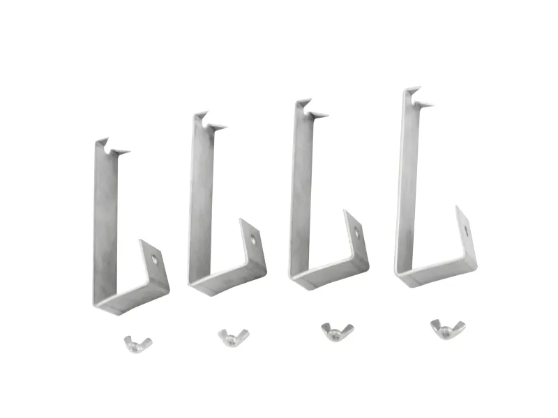Shelf Bracket Leg Kit (4 legs + 4 wingnuts) - Stainless Hardened
