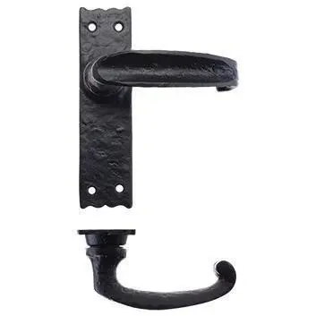Heavy Duty Cast Iron Lean Lever Door Handle On Backplate