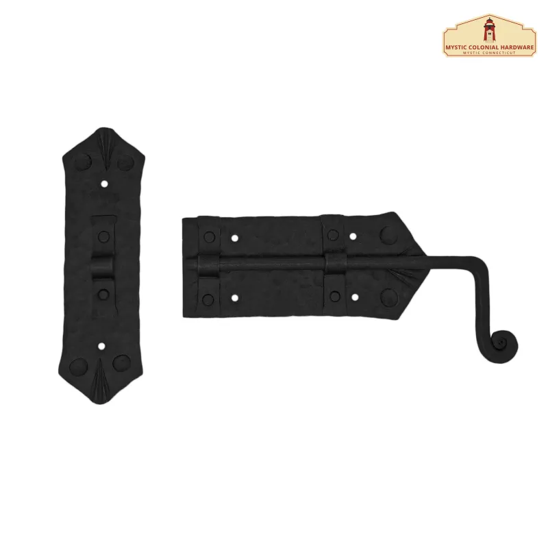 Iron Gate Latch Black Flip Latches, Heavy Duty Cast Iron Drop Latch, Aged Farm Barn Shed Cabinet Shutter Antique Privacy D...