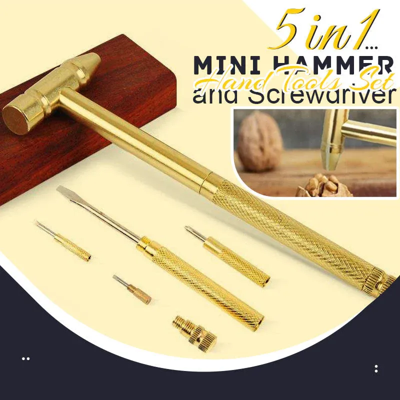 Mini-Multifunktionshammer – 5--1 Werkzeug mit integriertem Schraubendreher 🔨🛠️