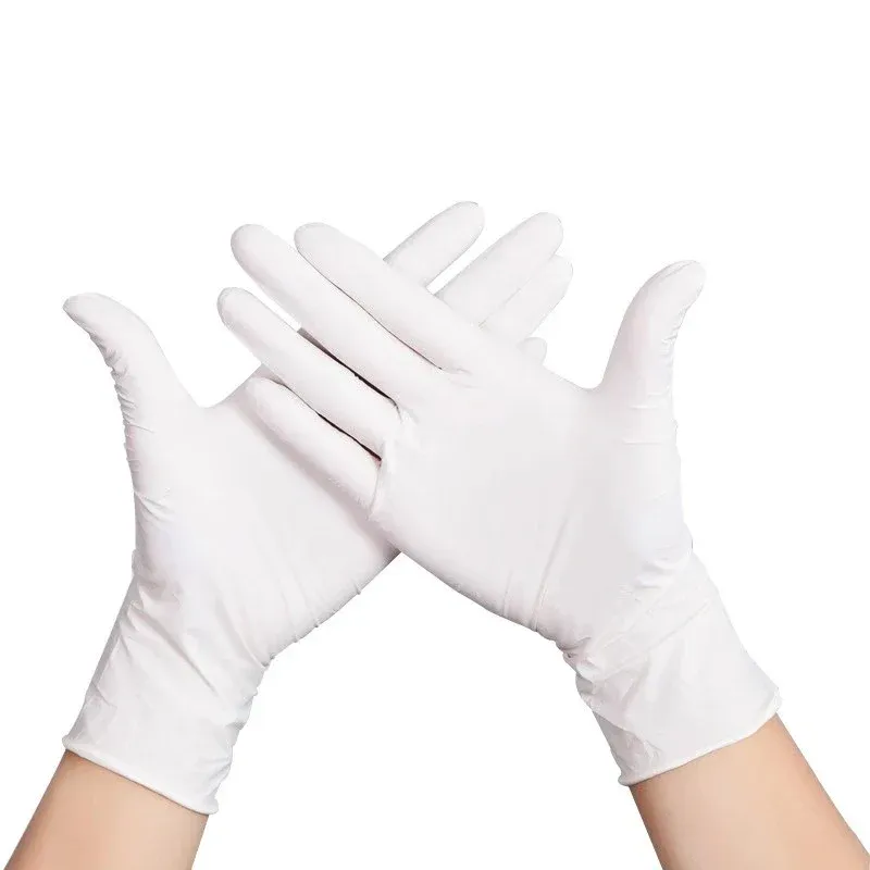 50/100PCS Disposable Gloves Nitrile Gloves Kitchen/Working/Household/Garden/Cleaning/Dish Washing Ivory Latex Rubber Gloves