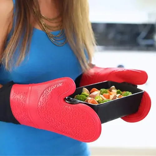 Fashionable Heat Resistant Silicone Oven Gloves -901RD