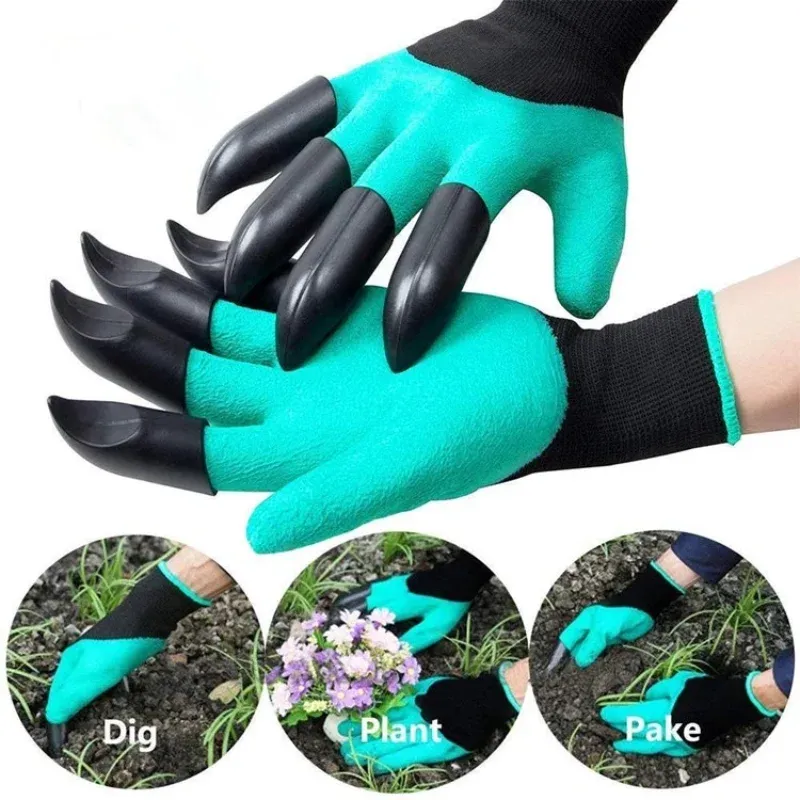 Garden Gloves Single/Double Fingertips Claws Moisture-proof Gardening Working Gloves Digging Planting Weeding Seed