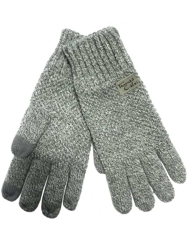 Jameson Cozy fabric Lined Knitted Gloves Grey