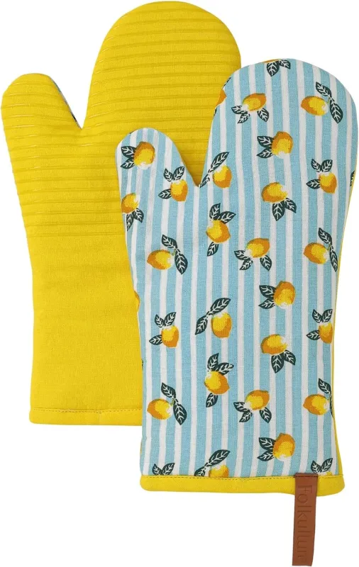 Oven Gloves Silicon Grip - Lemon Party