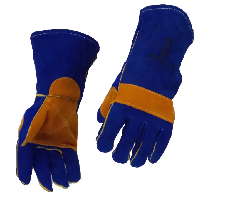 Stick Welding Gloves Split Cowhide Navy Tan