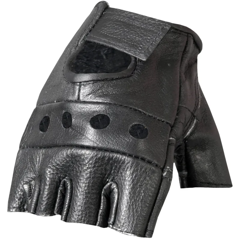 Toasty Leathers GVM1004 Unlined Fingerless Leather Gloves Padded Palm