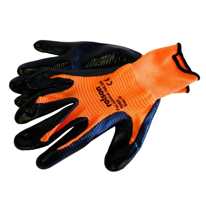 Woven Nitrile Coated Gloves Orange/Black