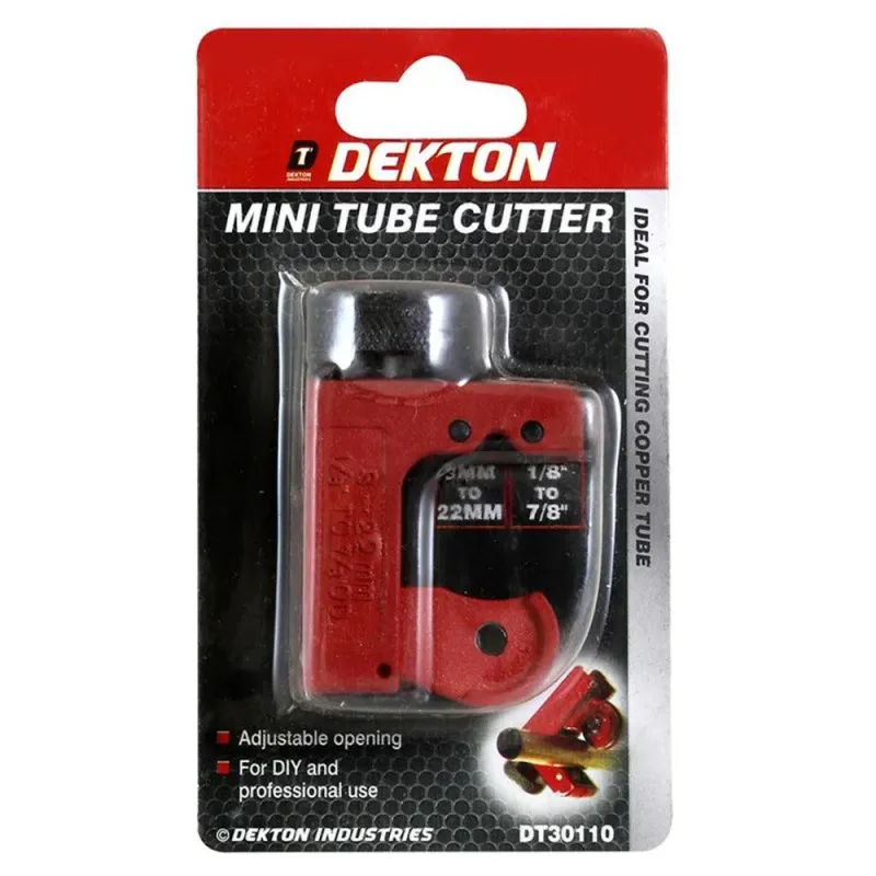Dekton Adjustable Travel Tube Cutter | 1/8" to 7/8" Copper Tubes