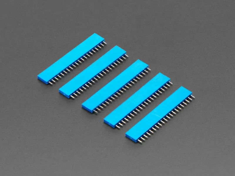 20-pin 0.1" Female Header - Azure - 5 pack