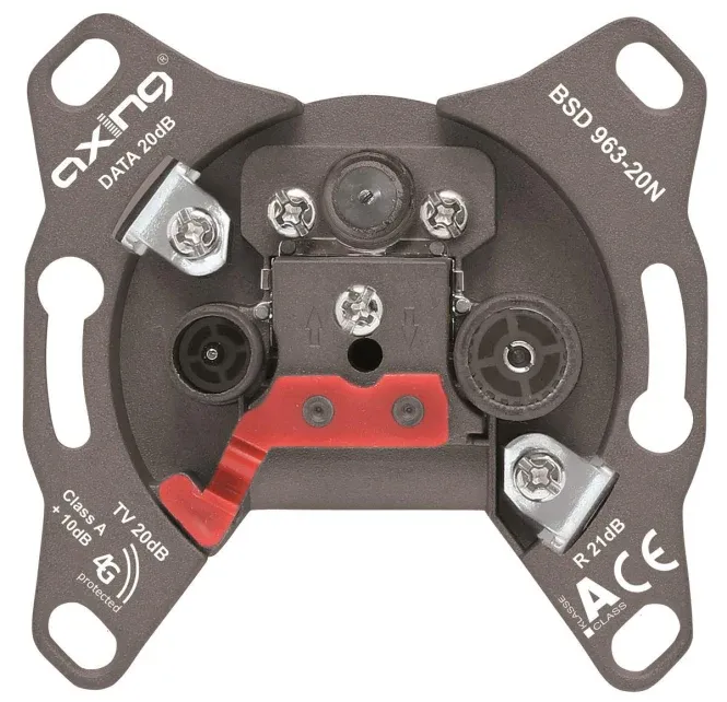 AXING Durchgangsdose BSD 963-20N Multimedia 3Loch 5-1006MHz 20dB Kl.+