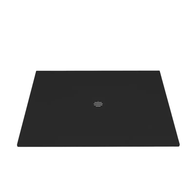 Base de douche zitta slate noir mat drain central 60 x 36