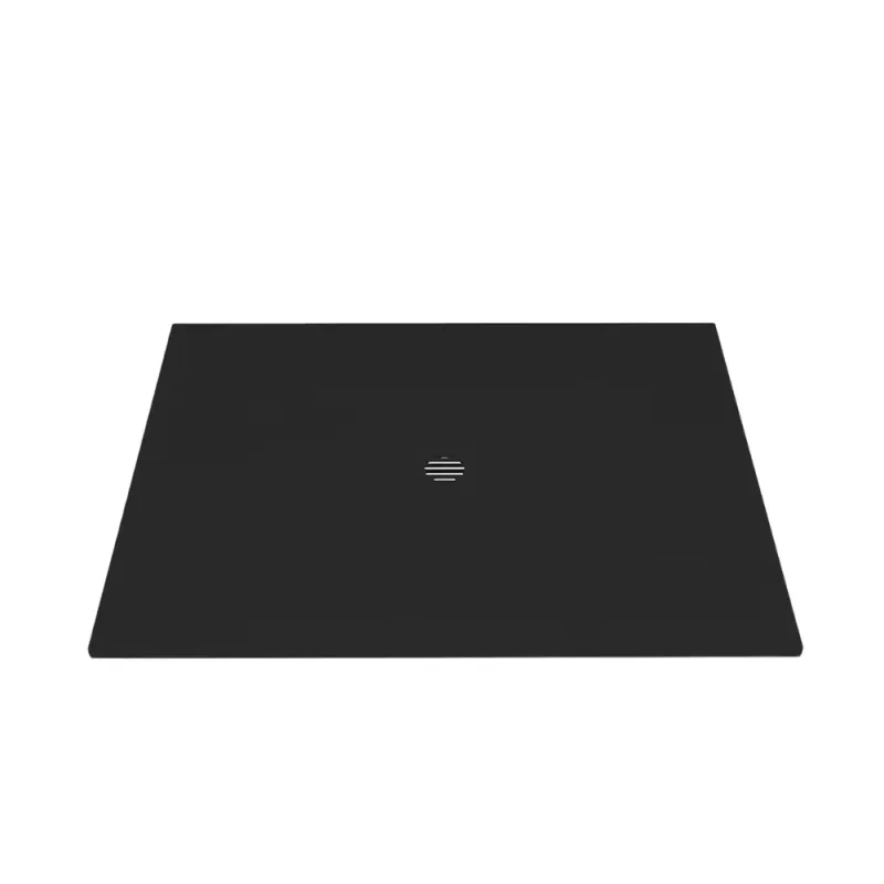 Base de douche zitta slate noir mat drain central 48 x 36