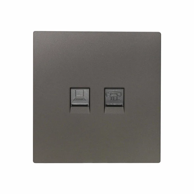 Cabinet Computer + Tel Socket – (RJ45/CAT6) / RJ11 – Ultra Slim Plastic