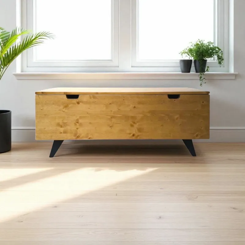 Cassapanca Design Moderno Legno Massello – Rovere rustico