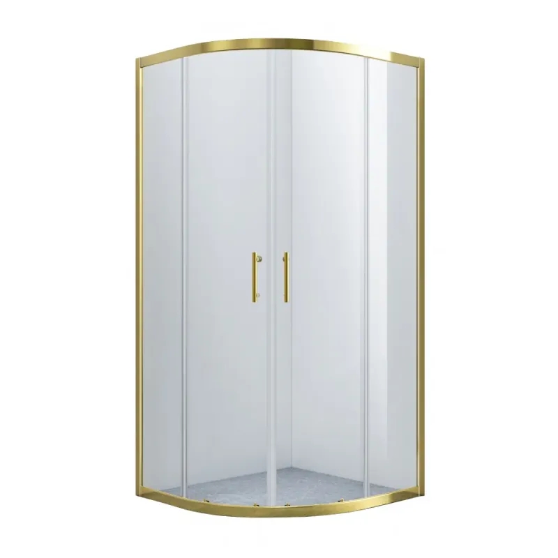 Celesta, Douche ronde en coin fini or - Grandeur: 36''x36'' Key