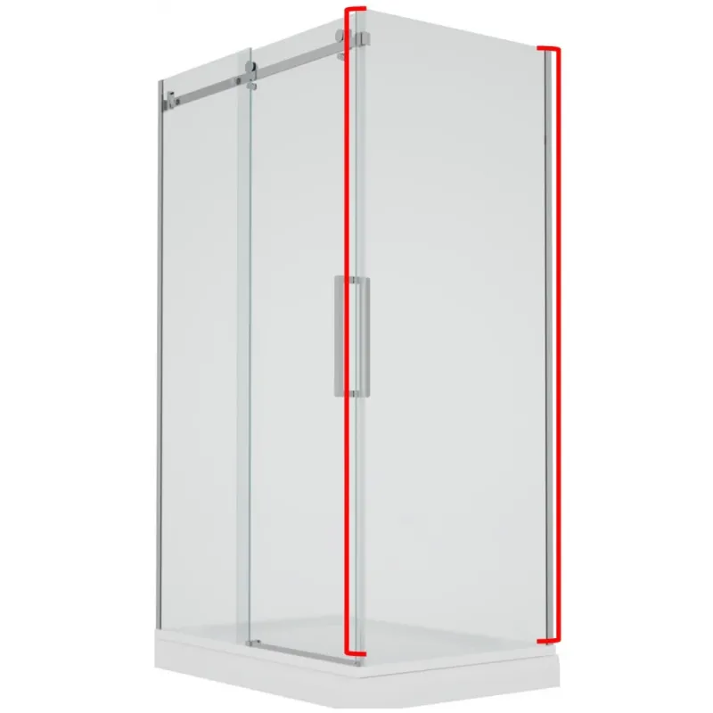Heavy Duty Lwidgi Porte de douche fini shiny metal - Grandeur: 36"