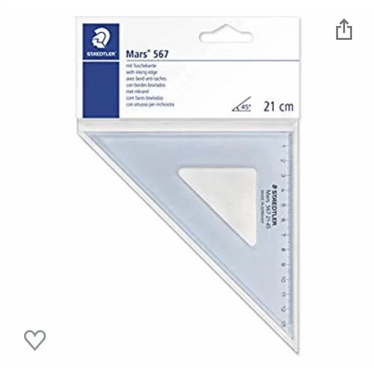 Magnetic Equerre plastique bleu 45°/45° 21 cm -40%