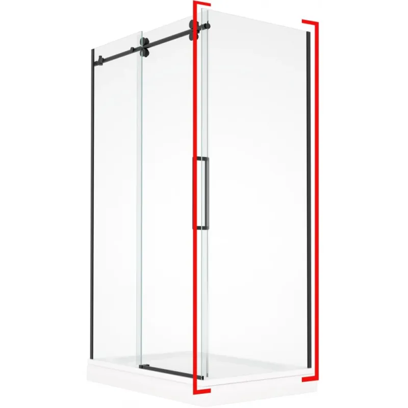 Magnetic Myo noire, porte de douche - Grandeur: 36"