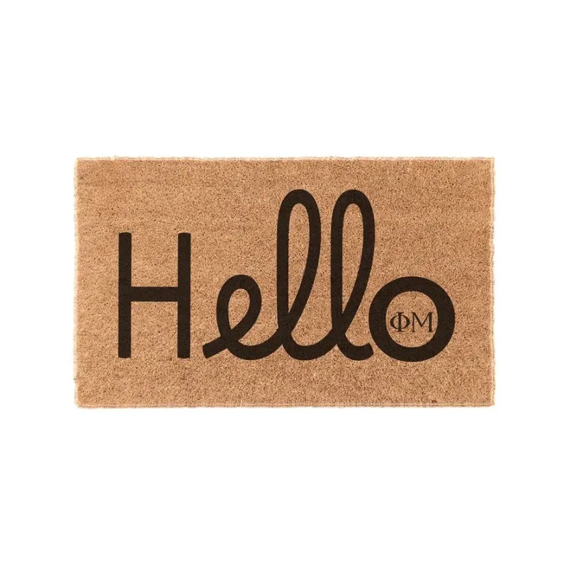 Phi Mu Coir Doormat - Hello M8 Size