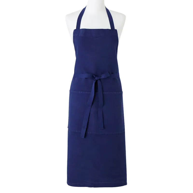 Tablier Coton Lin Bricoleur Bleu 102 x 92 cm - Charvet Editions