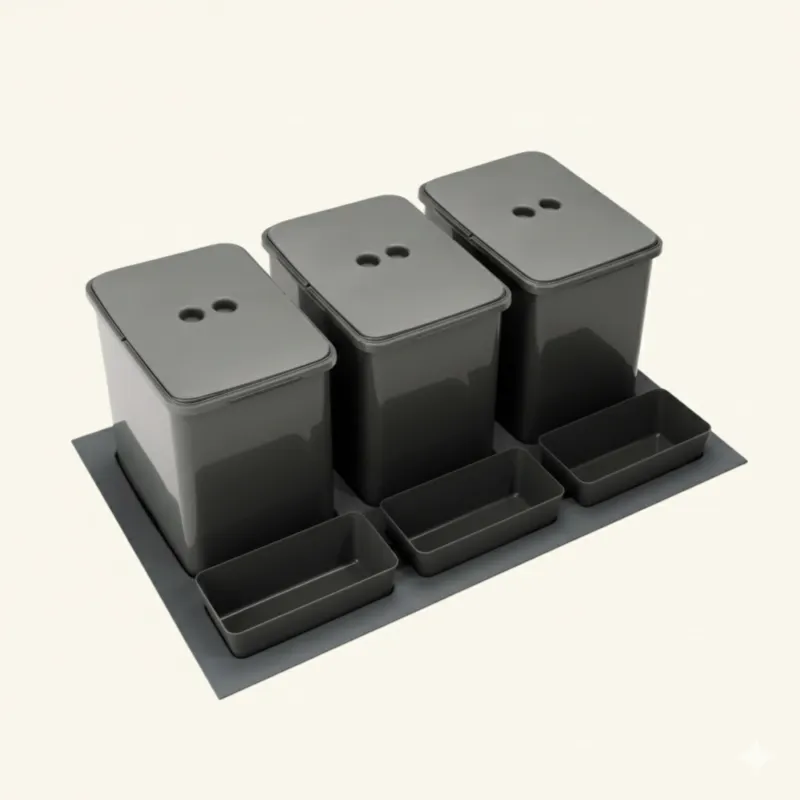 Toggle Bolt Poubelle cuisine SERAVA 48 L - poubelle de tri 3 x 16 litres