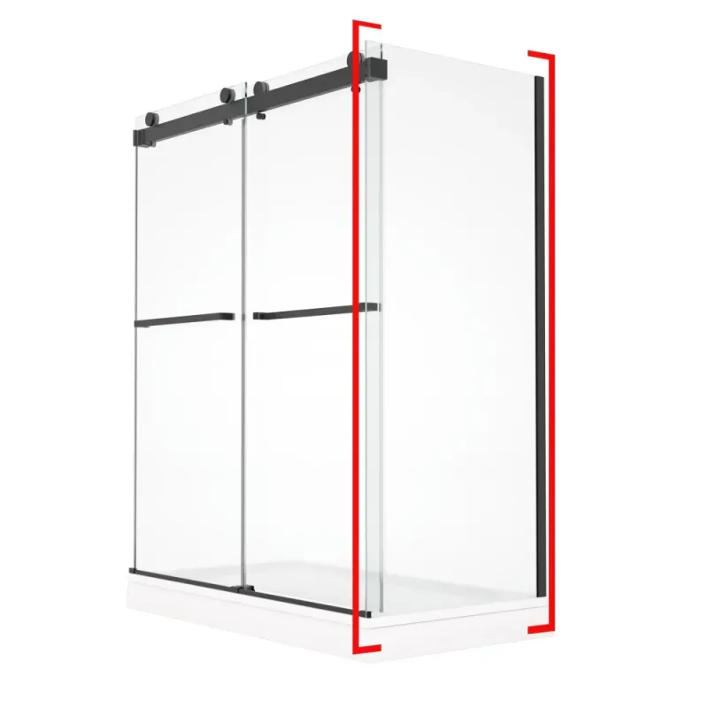 Waka Noire, porte de douche - Grandeur: 36" Rust Resistant