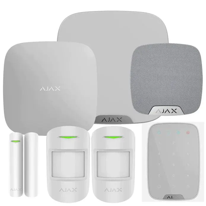Premium 72-Hour Ajax: Kit 3 Hub2(2G)+MP House keypad (8PD) alabaster