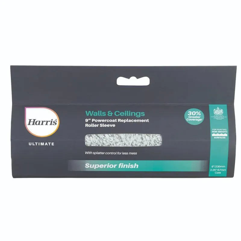 Harris Absolute Walls & Ceilings Powercoat Medium Pile Roller Sleeve | 9in 2-Pack