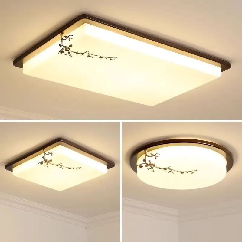 Afralia™ Antique Copper LED Ceiling Airy - Traditional Chinese Art Painting Surface Lamp