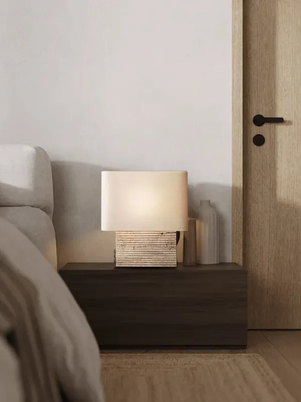 Afralia™ Antique Stone Table Lamp Home Decor and Lighting Bedroom Decor