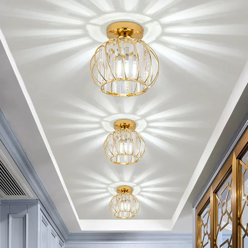 Afralia™ Crystal Ceiling Lamp: Minimalist Nordic Aisle Corridor Light Elegant Home Decor