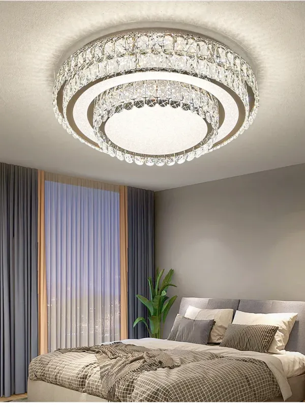 Afralia™ Crystal LED Ceiling Lamp 2024: Luxury Clean Bedroom Lights