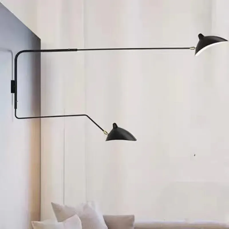 Afralia™ Ebony Serge Mouille Wall Lamp: Nordic Design, Creative Living Room Decor