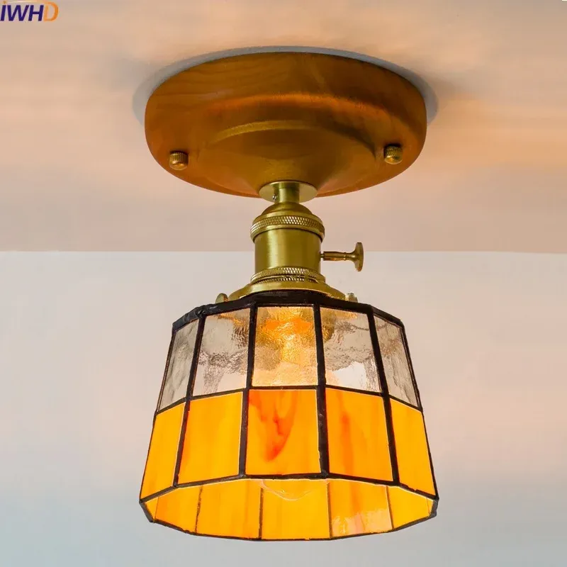 Afralia™ Glass Copper LED Ceiling Lamp Minimalist Style Home Decor and Restaurant