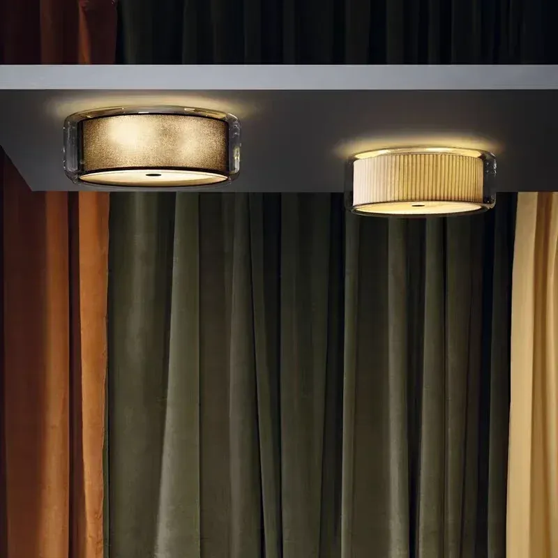 Afralia™ Glass Shade Ceiling Lamp: Round Flush Affix Light Hallway, Bedroom, Kitchen.