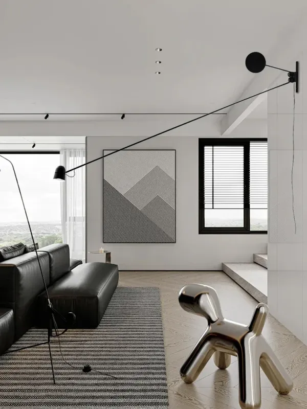 Afralia™ Modern Black/Red Wall Lamp, Modifiable Long Arm Position, Home Decor Mood Light