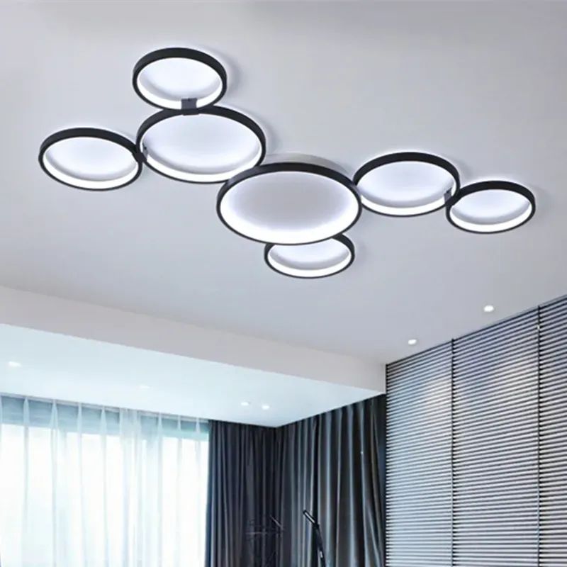 Afralia™ Nordic Remote Control LED Ceiling Lamp Living Room, Study Room - Minimalist & Creative