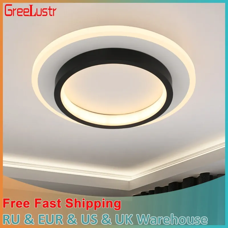 Afralia™ Plastic glass LED Ceiling Lamp: Modern Home Decor Lighting Bedroom, Hallway, and Aisle