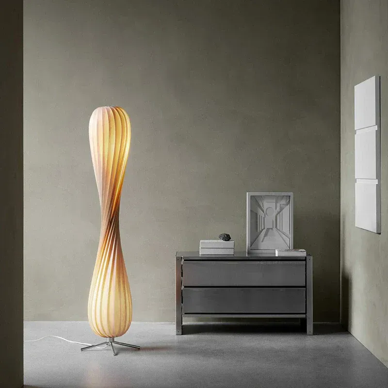 Afralia™ Thousand Layer Curved Floor Lamp | Modern Airy Luxury Living Room Decor
