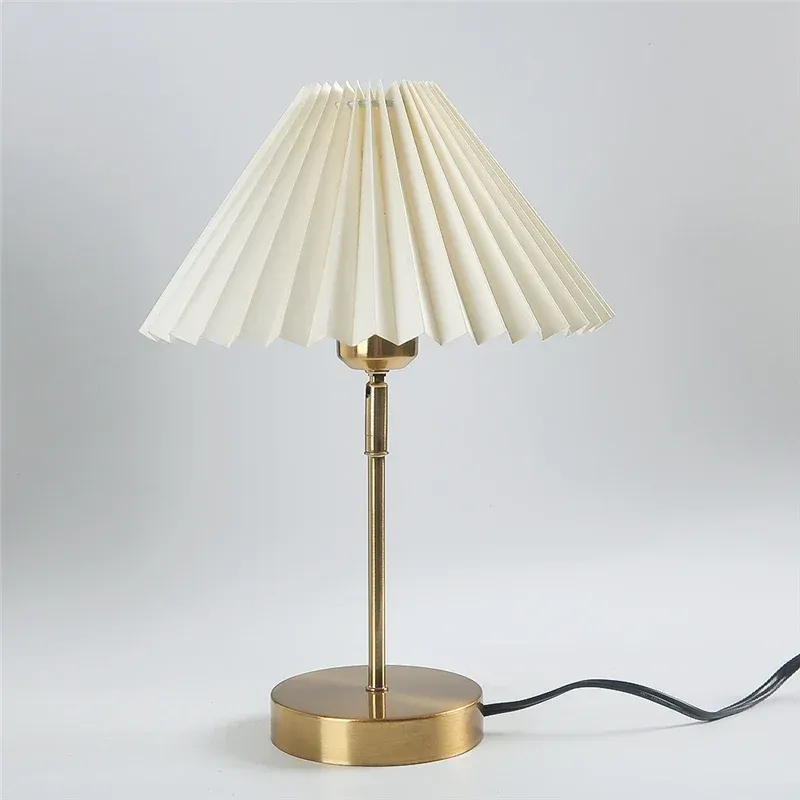 LED Powered Afralia™ Adaptable Pleated Table Lamps: Modern Nordic Retro LED Desk Lamp Living Room, Bedroom.