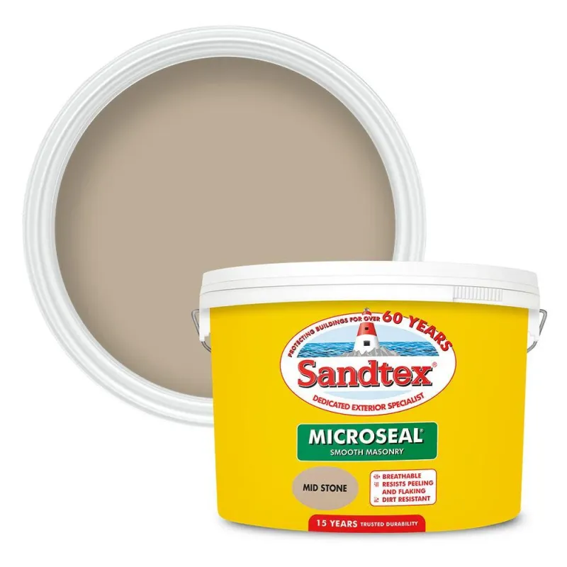 Sandtex Microseal Gliding Masonry Paint | Mid Stone