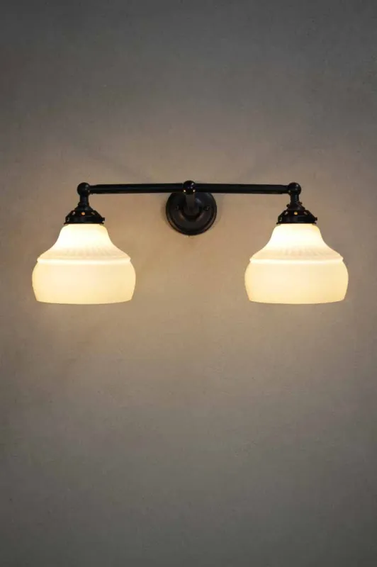 Caterham Glass Double Turn Arm Wall Light