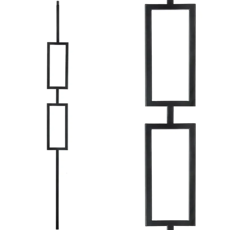 Dual Rectangle Modern Iron Baluster