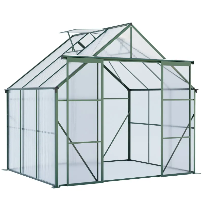 Duplicate Door Polycarbonate house Raised Base And Anchor Aluminum Heavy Duty Walk houses Outdoor Backyard All Season